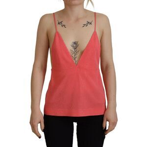 Dsquared² Pink Sleeveless Spaghetti Strap Cami V-neck Women's Top (Pre-Owned)